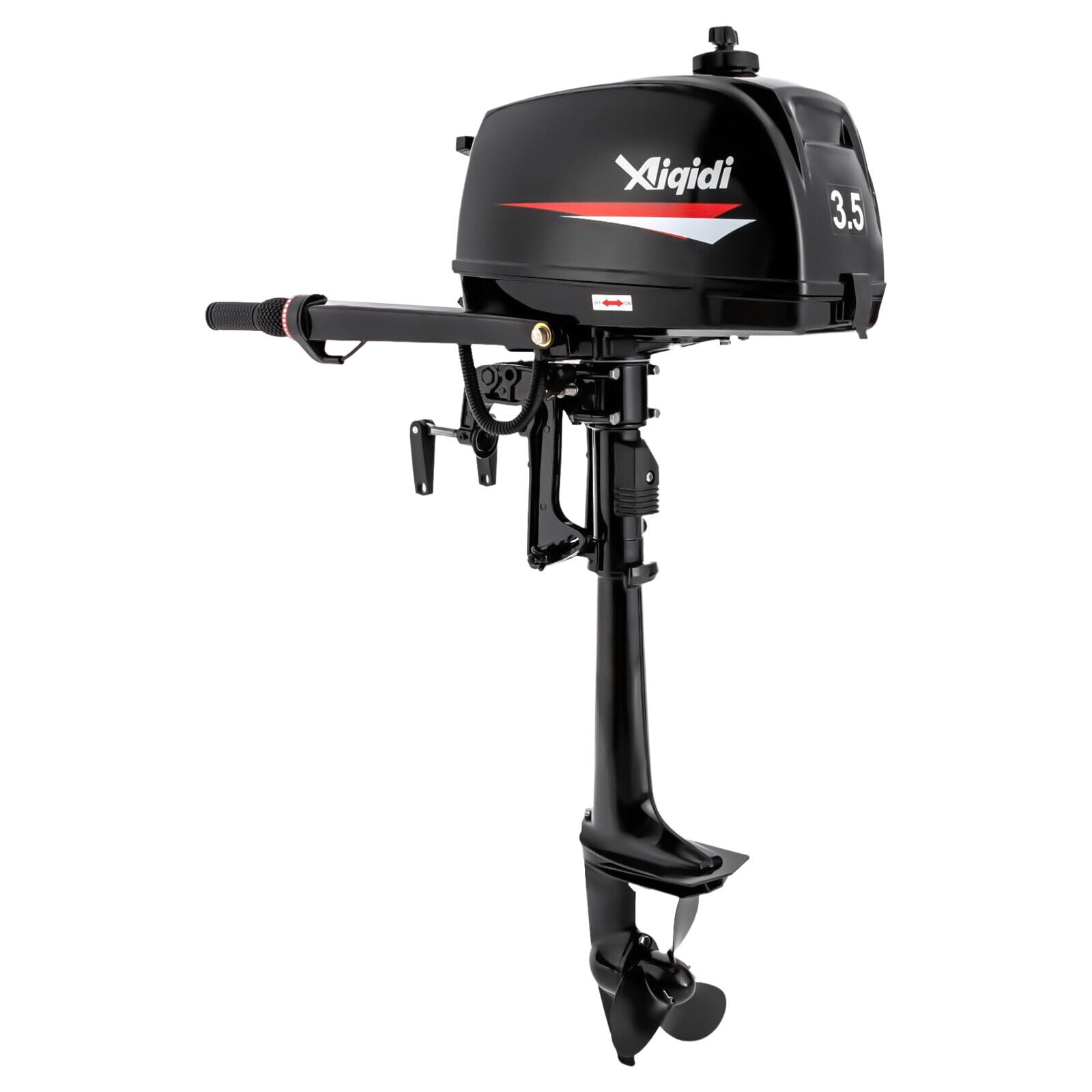 2-Stroke Outboard Motor Heavy Duty 3.5HP Boat Marine Engine Kayak Water Cooling CDI System Tiller Control Manual Start Inflatable Fishing Boat Engine