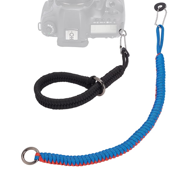 2 Style 15inch Quick Release Camera Hand Strap Wrist Strap Digital Mirrorless Cameras Adjustable Climbing Rope with Iron Chain and Rings