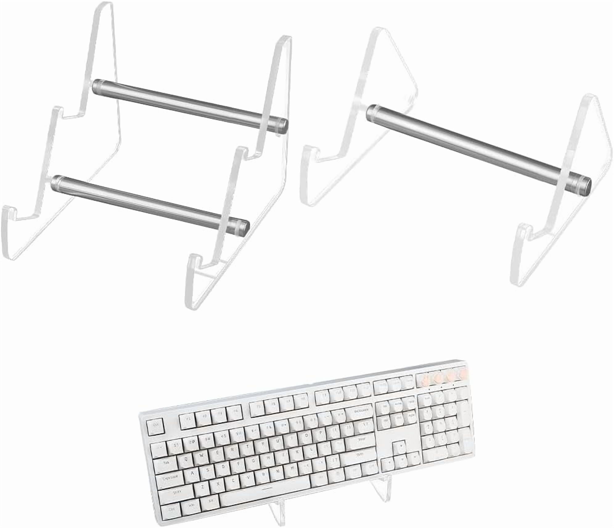 Computer Key Display Case 2 Style Acrylic Keyboard Display Stand 2-Tier Portable Keyboard Display ...