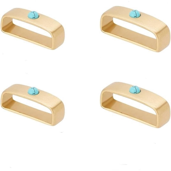 2 Style Brass Belt Loop Keeper 4pcs Synthetic Turquoise Loop Belt Keepers Rectangle Bag Straps Holder for Belt Bag Straps Luggage Straps Golden Inner Diameter: 12x36.5mm/12x40mm