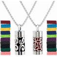 thumbnail image 1 of 2 Style Diffuser Oil Pendant Essential Oil Necklace Stainless Steel Perfume Diffuser Interchangeable Perfume Pads Aromatherapy Bottle Necklaces, 1 of 6