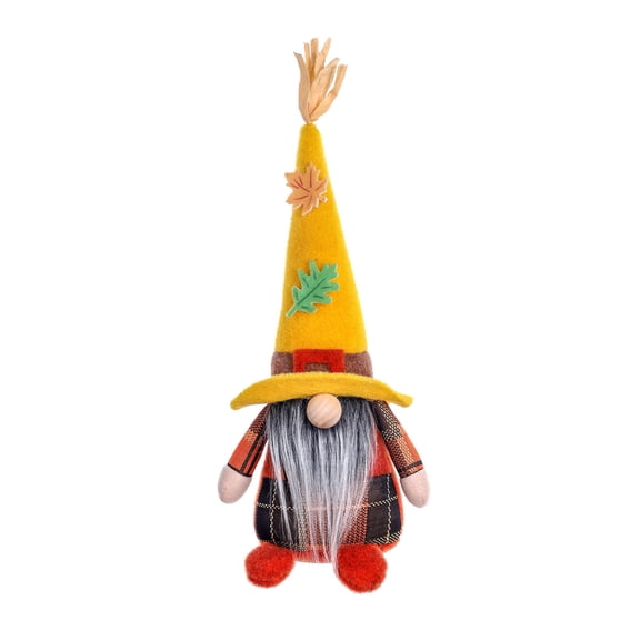2 Style Faceless Maple Leaf Gnome Resin Figurine, Thanksgiving Desktop Mini Statue, Fall Tabletop Ornament for Farmhouse Mantel, Tiered Tray And Harvest Party Layout