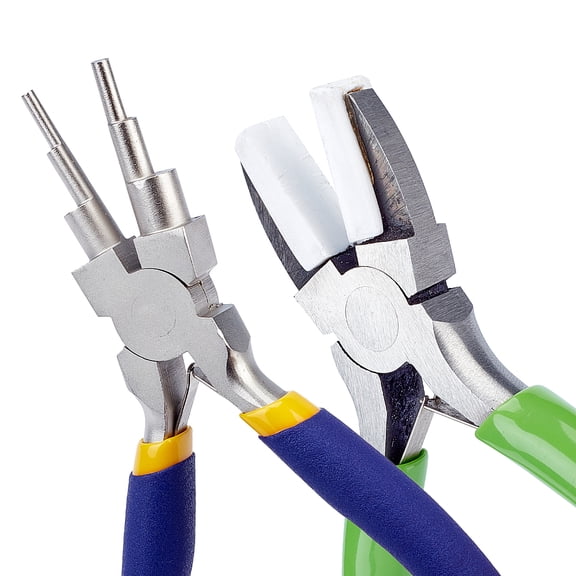 2 Style Jewelry Pliers Including 6 in 1 Bail Making Pliers Jewelry Bail Pliers 5inch Nylon Nose Pliers