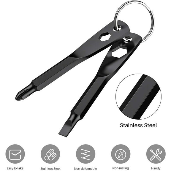 2 Style Stainless Steel Mini Screwdriver Set with Key Chain for Portable and Multi Purpose Use