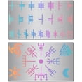 thumbnail image 1 of 2 Styles 6 Metal Wicca Stencil Ogham Runes Viking Symbols Templates Alphabet Letters Reusable Stainless Steel Sigil, 1 of 9