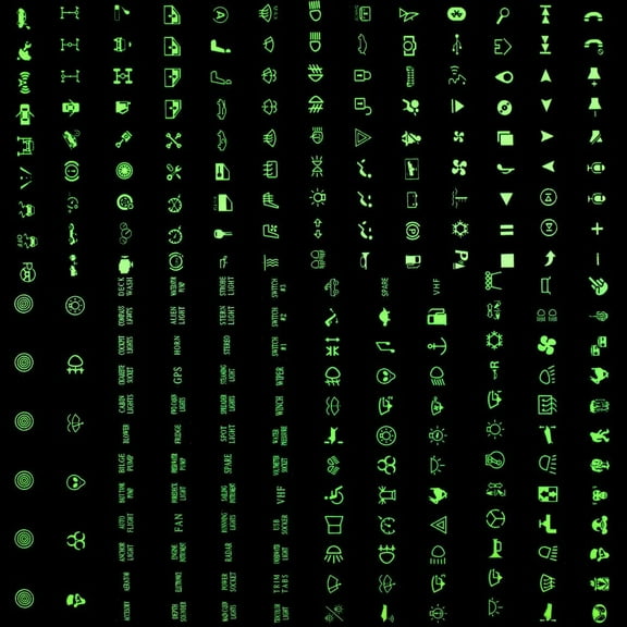 2 Styles AC Dash Button Repair Kit Luminous Pet Waterproof Car Dash Button Stickers Novelty Car Button Stickers Glow in The Dark Control Switch Decals DIY