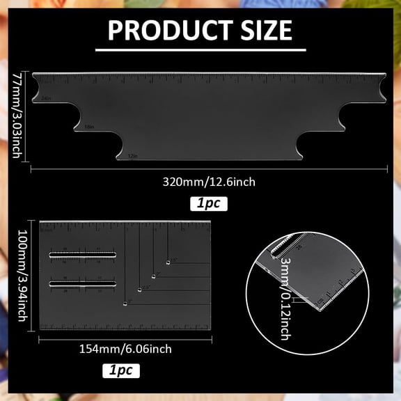 2 Styles Acrylic Cross Stitch Reference Tools Thread Cutting Ruler Corner Gauge Cross Stitch Corner for DIY Tailor Craft Tool Measuring and Cross Stitch Starting Point Markers
