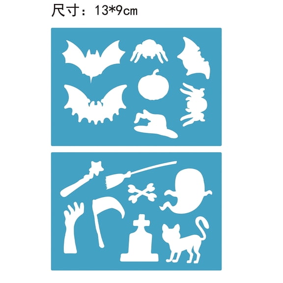 2 Styles Acrylic Stencil Leather Earrings Making Template Reusable Plastic Bats Cat Spider Hat Templates for Decor Jewelry