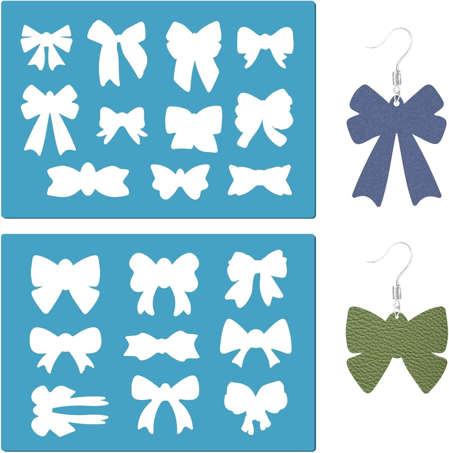2 Styles Bow Stencil Acrylic Bowknot Painting Stencils Reusable