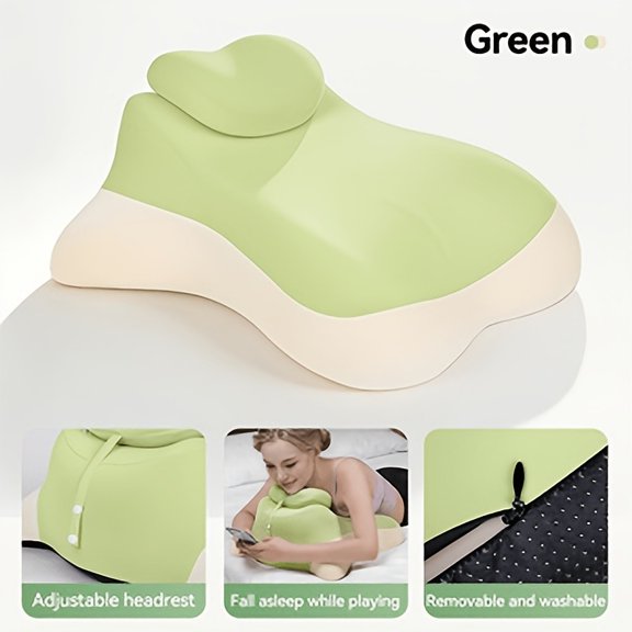 2 Styles Ergonomic Support Pillow, Multi-Functional Prone Pillow, Breathable Bed Pillow, Suitable for Side Sleeping And Back Sleeping, Pillow, Removable Pillowcase, Multi-Purpose Back Support