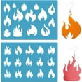 thumbnail image 1 of 2 Styles Flame Stencil Fire Airbrush Flames Burn Blaze Stencils Reusable Acrylic Leather Jewelry Template for Painting on Wall Fabric Glass Home Decor Earrings Making DIY Crafts 5.1x3.5inch, 1 of 9