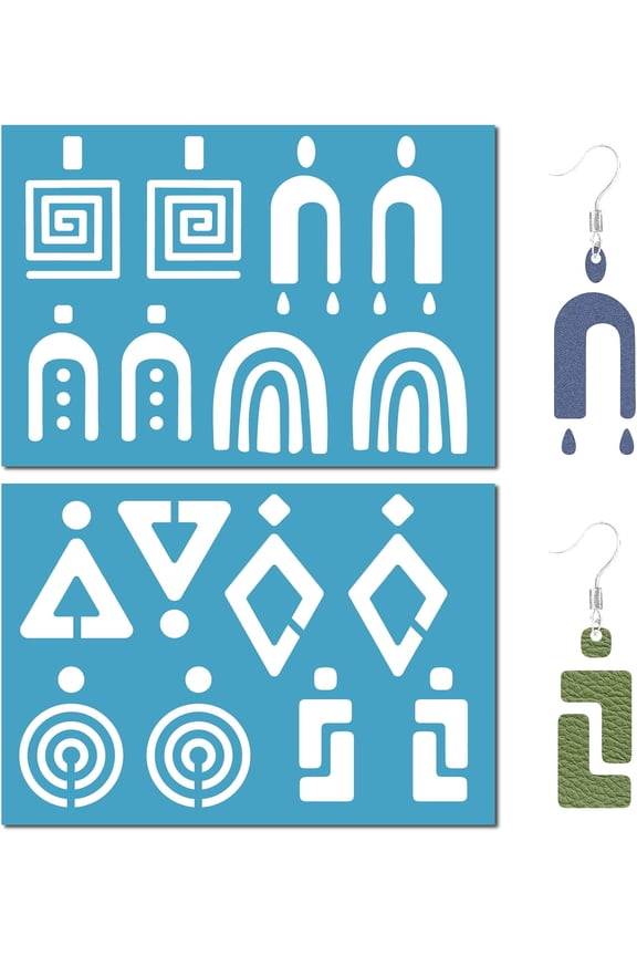 2 Styles Geometric Shape Templates Reusable Acrylic Geometry Triangle Circle Right Angle Cutouts Cutting DIY Painting Stencils for Drawing Jewelry Earrings Making Home Decor Craft 5x3.5inch for DIY