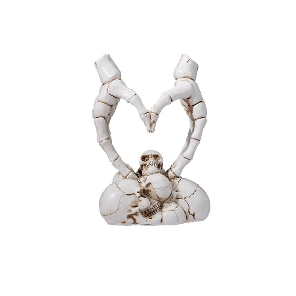 2 Styles Halloween Skeleton Heart Hand Resin Statue Gothic Love Gesture Figurine Gift For Valentine Desk Decor