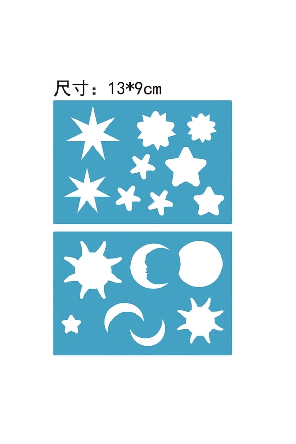 2 Styles Jewelry Shape Template Reusable Acrylic Moon Star Sun Cutouts Cutting Stencil Leather Earring Lapidary Templates 13x9cm