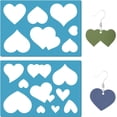 thumbnail image 1 of 2 Styles Jewelry Shape Template Reusable Earrings Making Plastic Hearts Cutouts Cutting Stencil Lapidary Templates for Cabochons Bracelets Earrings Making Jewelry DIY Crafts 5x3.5 inch DIY, 1 of 9