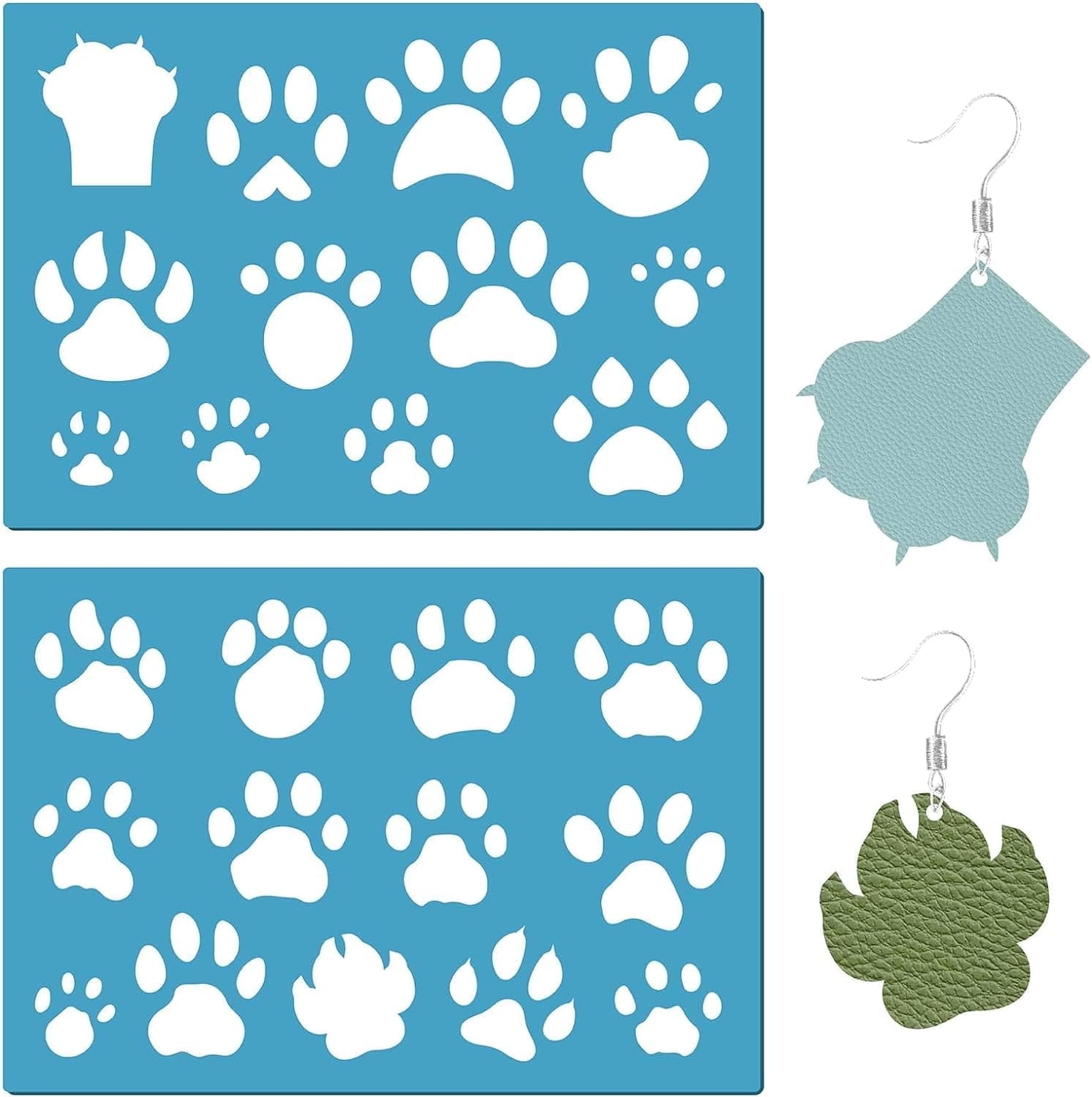 2 Styles Paw Print Template Dog Cat Pet Animal Drawing Templates