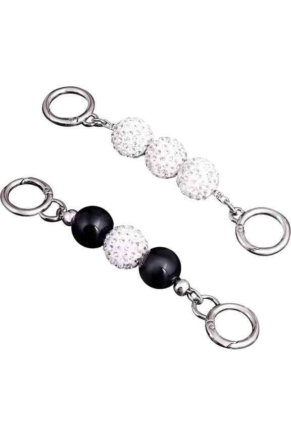 2 Styles Purse Chain Strap Bead Extenders Metal Handbag Strap Extension Chain Replacement Charms for Handbag Shoulder Crossbody Wallet( Silver