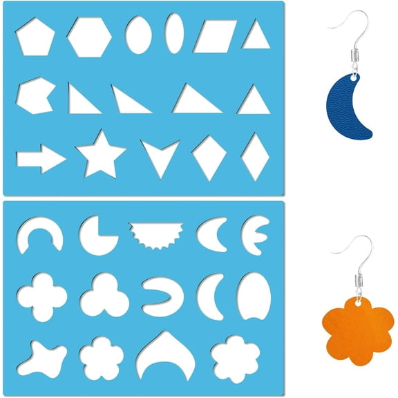 2 Styles Reusable Earrings Making Template Geometric Rhombus Triangle Arrow Leather Jewelry Templates Acrylic Lapidary Cutting Stencil for DIY Necklace Making Jewelry DIY Crafts 5.12x3.54 Inch