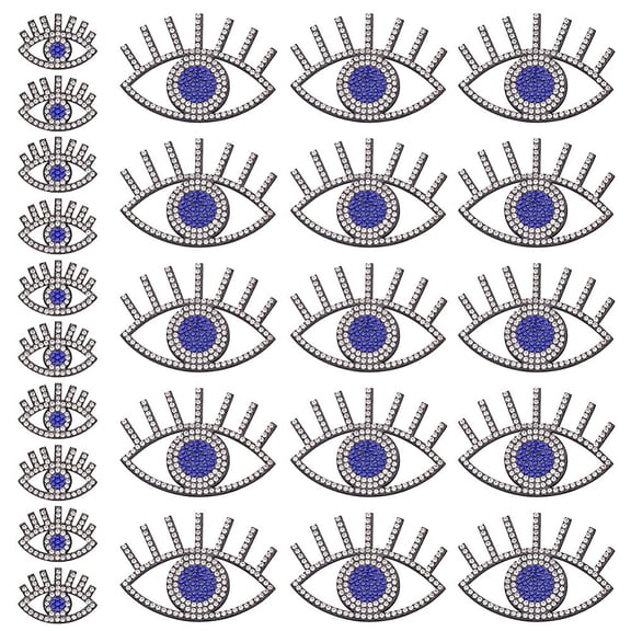 2 Styles Rhinestone Cloth Sticker Black 22.5~43x31~61x2.5mm
