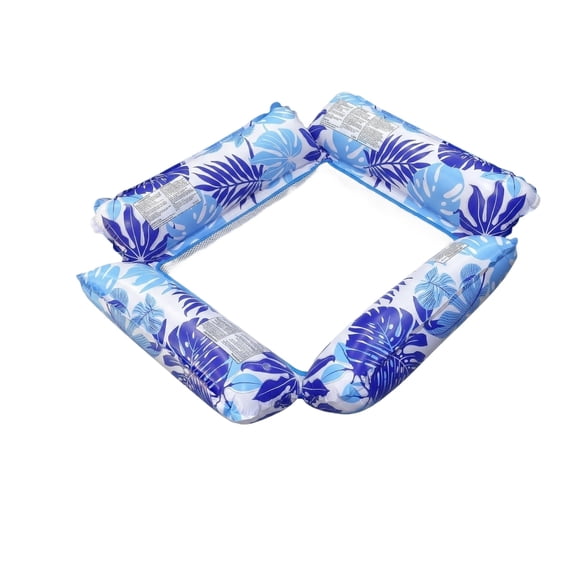 2 Styles Summer Leaf Print Inflatable Pool Hammock Floating Water Lounge Chair with Monstera & Tropical Leaf Patterns for Adults, Pool Parties, and Beach Relaxation