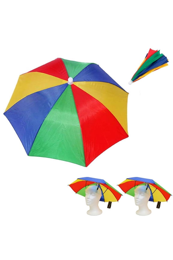 2 Sun Umbrella Hats Outdoor Rain Hot Foldable Headwear Camping Fishing Golf Cap