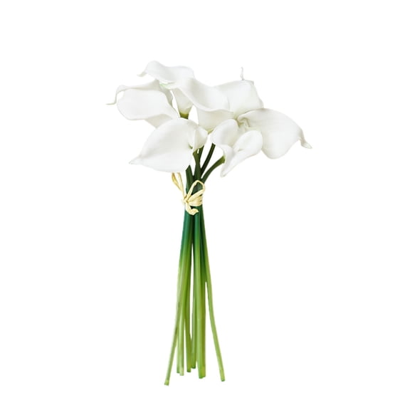 Under $2 Sunxin Artificial Flowers Bouquet,Flowers Silk Roses Artificial Flowers In Vase Faux Flower Arrangement with Vase Suitable for Home Decoration Dining Table Centerpiece,Artificial Calla Lily