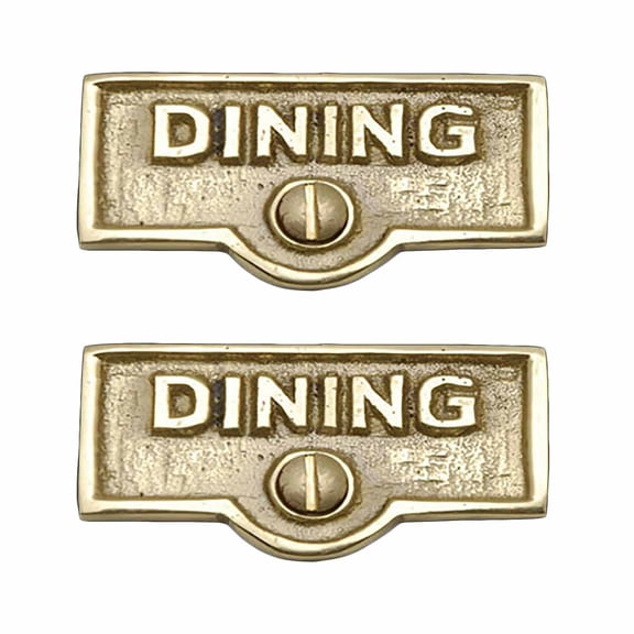 2 Switch Plate Tags DINING Name Signs Labels Lacquered Brass Traditional Engraved Wall Light Switch Cover Labels | Renovators Supply