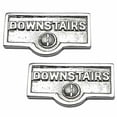 thumbnail image 1 of 2 Switch Plate Tags DOWNSTAIRS Name Signs Labels Chrome Brass Traditional Engraved Wall Light Switch Cover Labels | Renovators Supply, 1 of 2