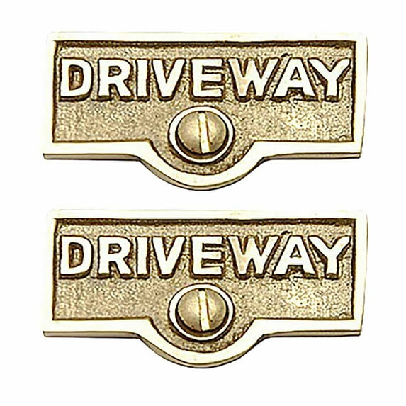 2 Switch Plate Tags DRIVEWAY Name Signs Labels Brass Traditional Engraved Wall Light Switch Cover Labels | Renovators Supply