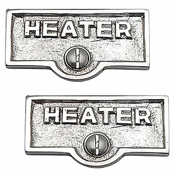 2 Switch Plate Tags HEATER Name Signs Labels Chrome Brass Traditional Engraved Wall Light Switch Cover Labels | Renovators Supply