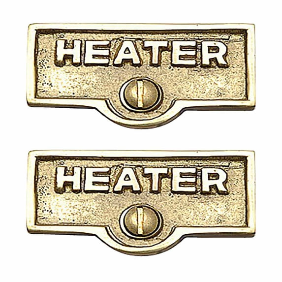 2 Switch Plate Tags HEATER Name Signs Labels Lacquered Brass Traditional Engraved Wall Light Switch Cover Labels | Renovators Supply