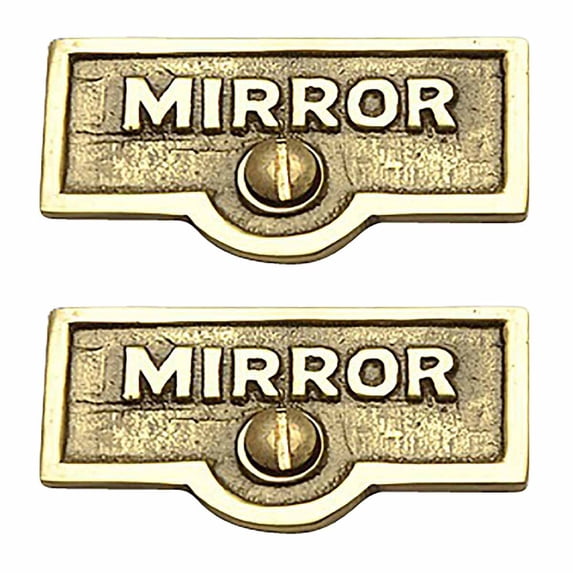 2 Switch Plate Tags MIRROR Name Signs Labels Lacquered Brass Traditional Engraved Wall Light Switch Cover Labels | Renovators Supply