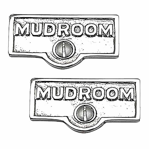 2 Switch Plate Tags MUDROOM Name Signs Labels Chrome Brass Traditional Engraved Wall Light Switch Cover Labels | Renovators Supply