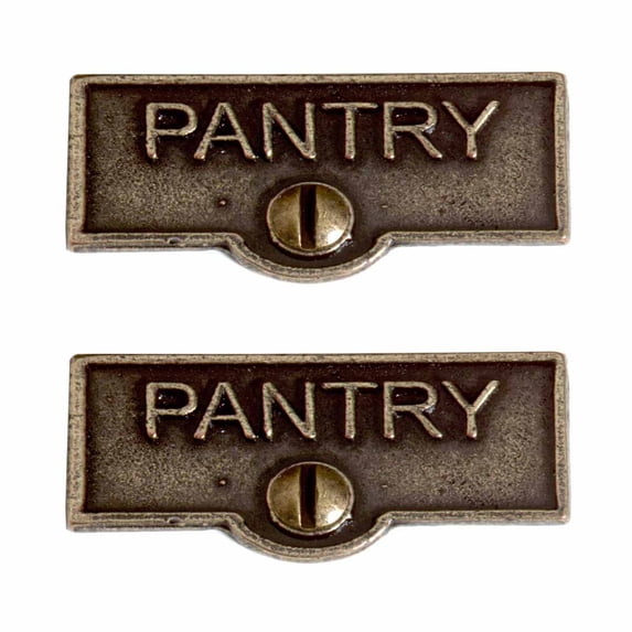 2 Switch Plate Tags PANTRY Name Signs Labels Cast Brass Traditional Engraved Wall Light Switch Cover Labels | Renovators Supply