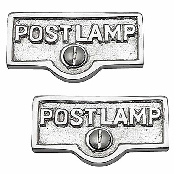2 Switch Plate Tags POST LAMP Name Signs Labels Chrome Brass Traditional Engraved Wall Light Switch Cover Labels | Renovators Supply