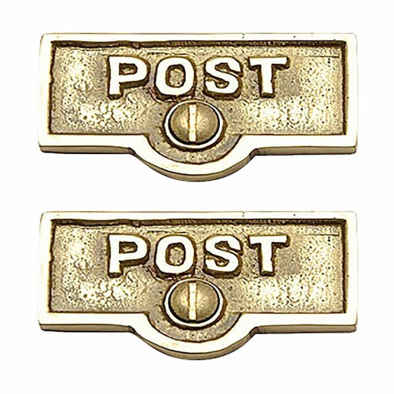 2 Switch Plate Tags POST Name Signs Labels Lacquered Brass Traditional Engraved Wall Light Switch Cover Labels | Renovators Supply