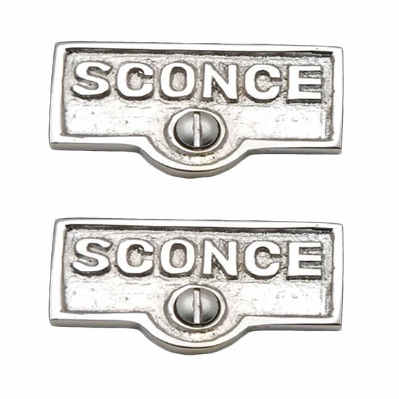 2 Switch Plate Tags SCONCE Name Signs Labels Chrome Brass Traditional Engraved Wall Light Switch Cover Labels | Renovators Supply