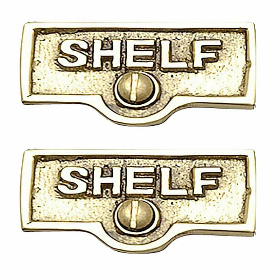 2 Switch Plate Tags SHELF Name Signs Labels Lacquered Brass Traditional Engraved Wall Light Switch Cover Labels | Renovators Supply
