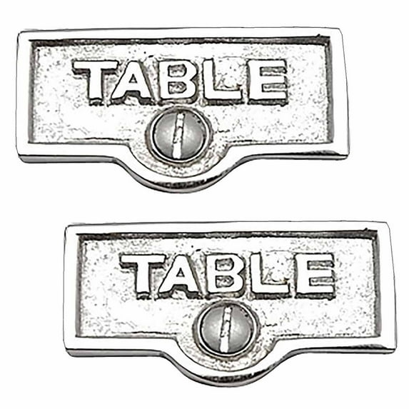2 Switch Plate Tags TABLE Name Signs Labels Chrome Brass Traditional Engraved Wall Light Switch Cover Labels | Renovators Supply