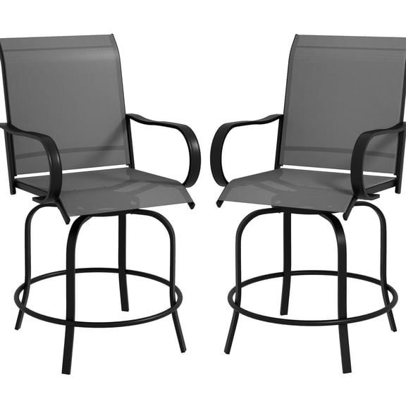 2 Swivel Bar Stools with Armrests / Balcony Lounge / Sturdy Frame Construction