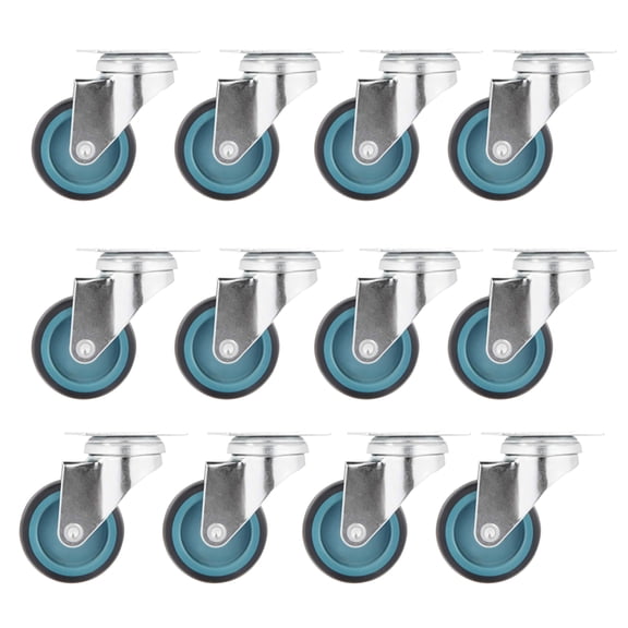 YAEMIKY 12-Pack Heavy Duty Swivel Casters - 2" TPR Wheels, 360 Rotation for Furniture & Carts
