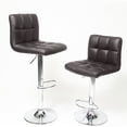 thumbnail image 1 of 2 Swivel Elegant PU Leather Modern Adjustable Hydraulic Barstools in Brown, 1 of 10