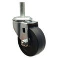 thumbnail image 1 of 2" Swivel Stem Caster | Black Hard Rubber Wheel | Threaded Stem 3/8"-16 x 1" | 90 lbs Capacity, 1 of 4