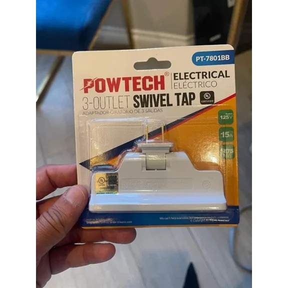 (2) Swivel Taps 2 Prong 3 Outlet Electric Adapter 3-Way Wall Plug Power Splitter