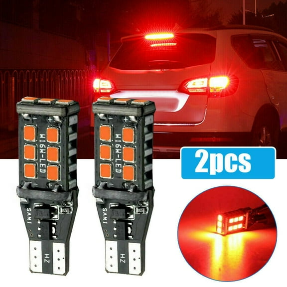 2* T15 921 912 CANBus Red LED Center High Mount Stop 3RD Brake Light Bulb