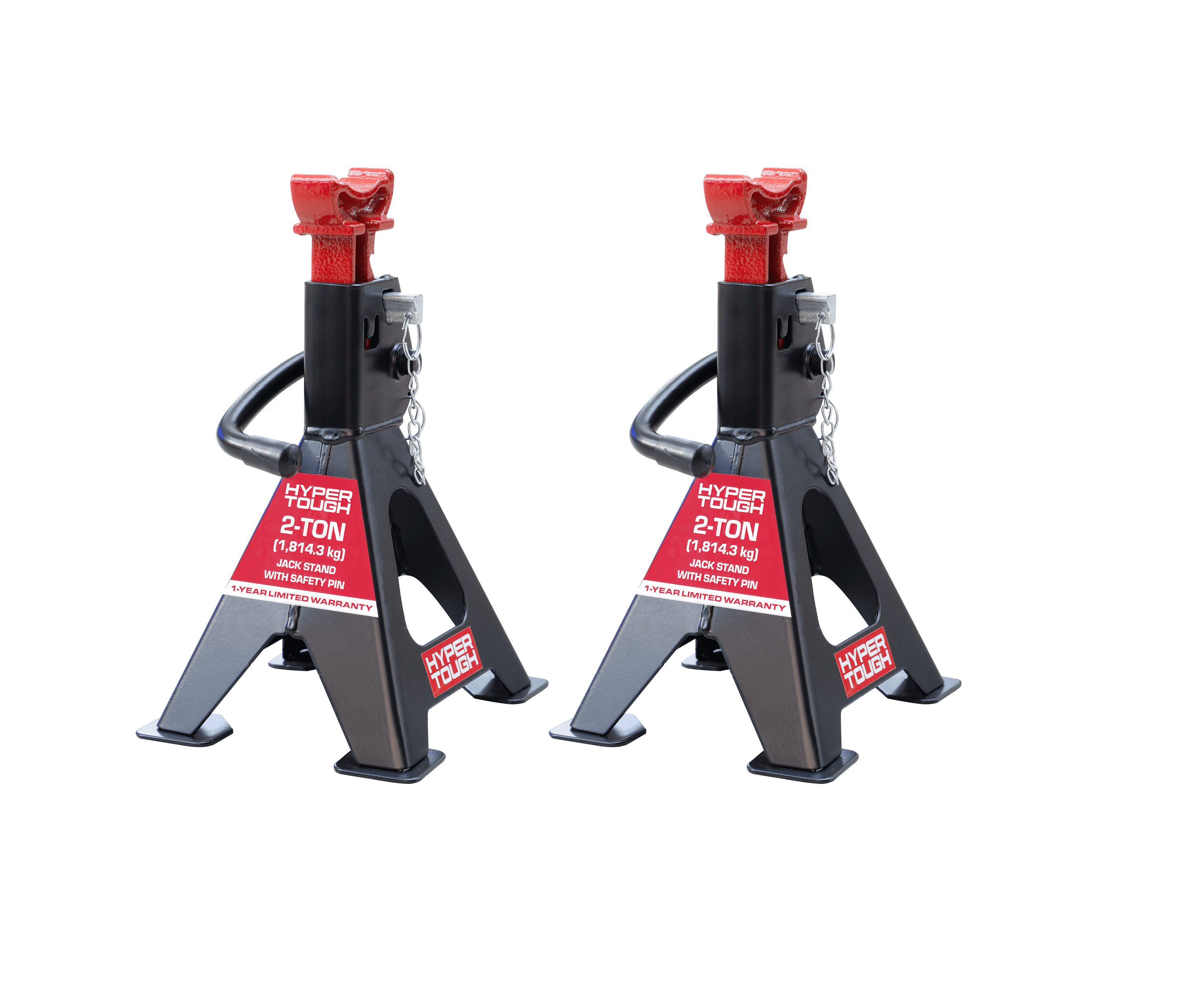 Hyper Tough T42001CW 2 Ton Double Locking Steel Jack Stand, Black