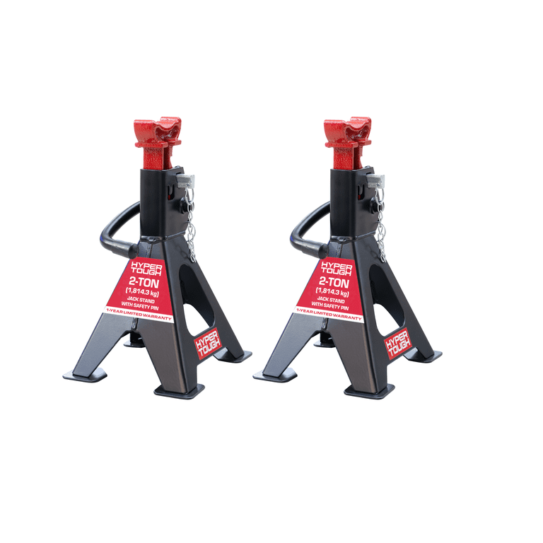 Hyper Tough T42001CW 2 Ton Double Locking Steel Jack Stand, Black