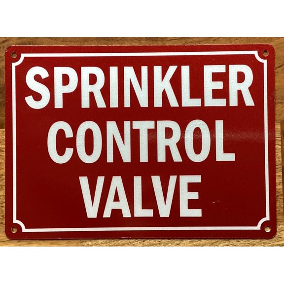 2 (TWO) PACK SPRINKLER CONTROL VALVE SIGN (RED BACKROUND,REFLECTIVE, ALUMINIUM-RUST FREE, SIZE 5X7 INCH)