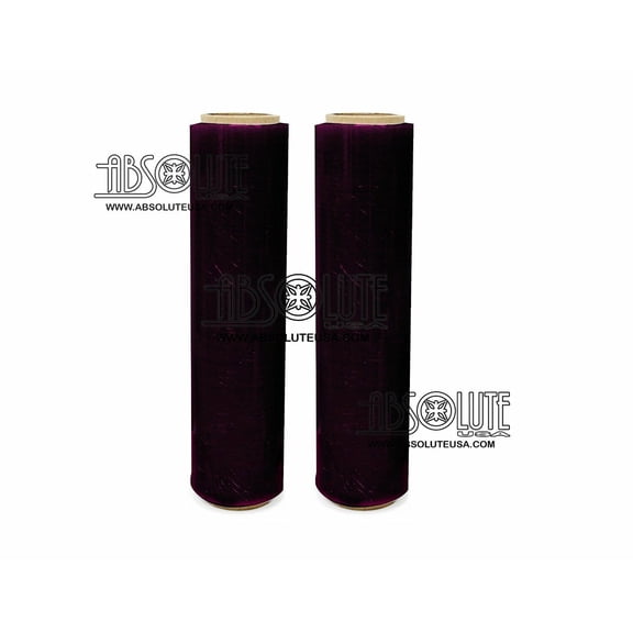 2 (TWO) Rolls Black Hand Stretch Plastic Film Pallet Shrink Wrap