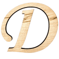 thumbnail image 1 of 2" Tall BIRCH Wood Letter D | Krafty Supply 1/4" Thick Wooden Letters | Unfinished Craft Letters| Monotype Font | Fancy Fonts, 1 of 3
